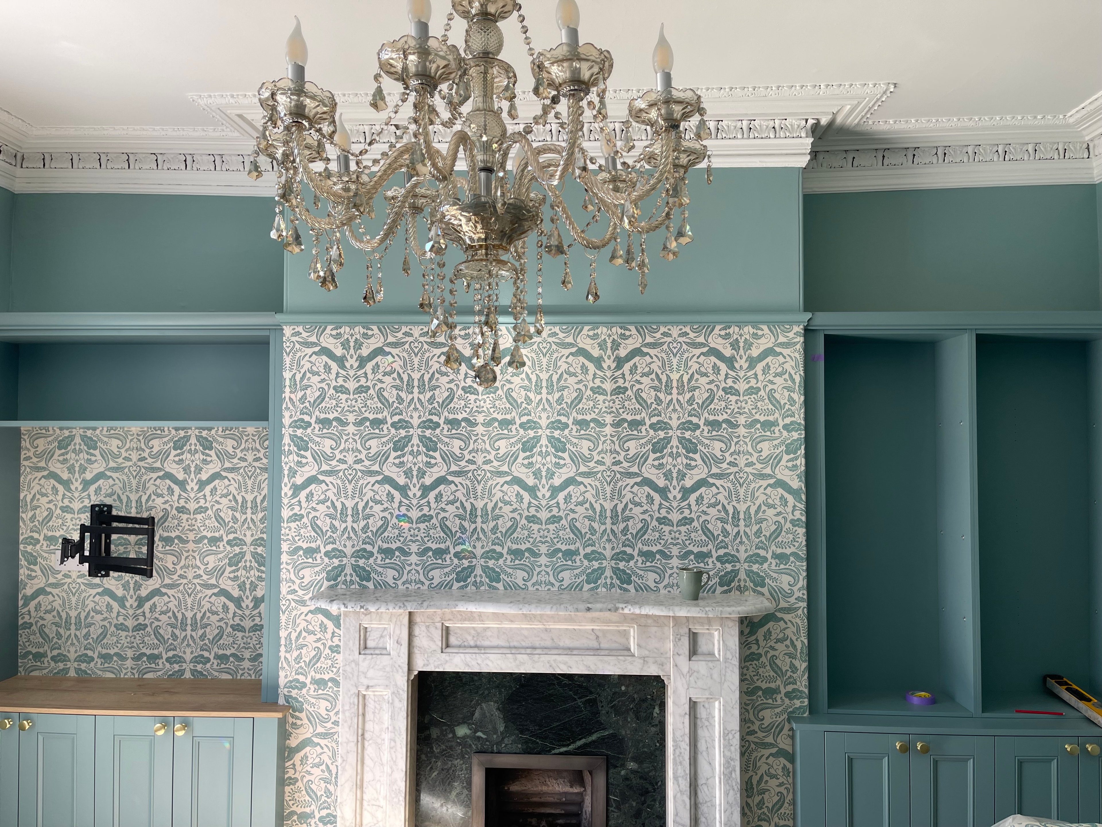 Period Sitting Room — Feature Wall & Cabinetry