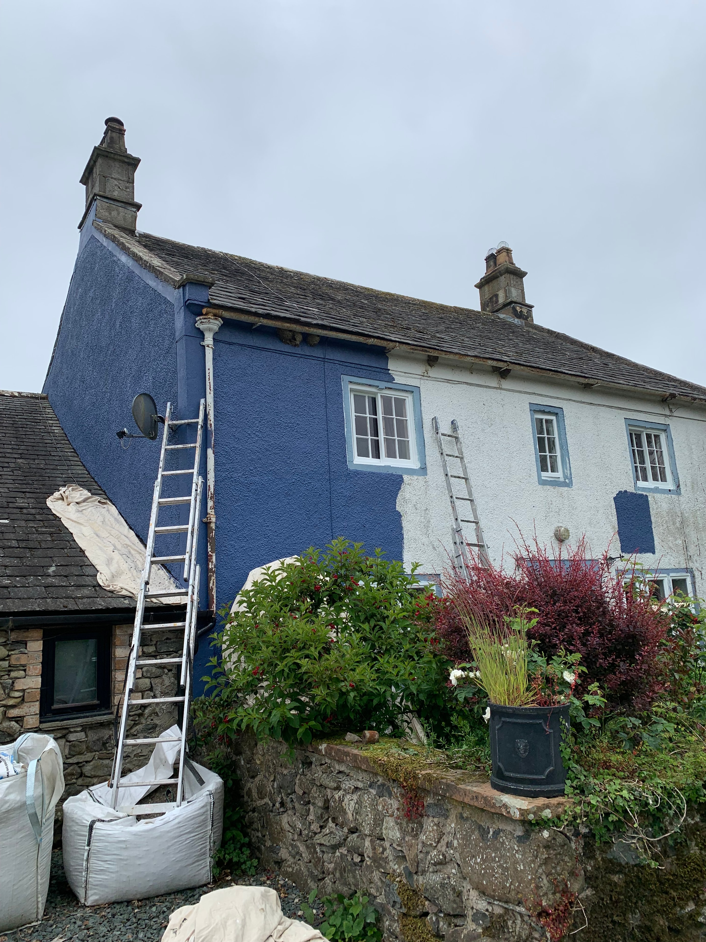Cumbrian Cottage Exterior — During (Rear Elevation)